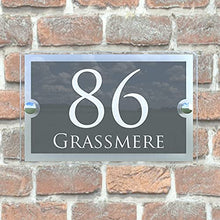 Load image into Gallery viewer, K Smart Sign | Paramount | para5-28wa-s-c | Anthracite Gray & Brushed Aluminium 2 Part House Sign - 200mm x 130mm