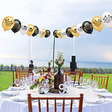 Load image into Gallery viewer, PLULON 18Pcs Graduation Balloons, Class of 2022 Congrats Balloons Black Gold Grad Party Balloons for Graduation Party Decorations