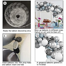 Load image into Gallery viewer, KAINSY Balloon Arch Garland Kit, 89pcs Silver Gray White Balloon Arch Kit Birthday Party Decoration, Macaron Agate Confetti Latex Balloons Set for Birthday Wedding Backdrop Decorations Party Supplies