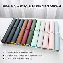 Load image into Gallery viewer, FAMEDY PU Leather Desk Pad, Dual-Sided Desk Mat, Large Mouse Pad, Laptop Keyboard Desk Blotter Protector, Waterproof Desk Writing Mat for Office/Home (Brown&Grey, 90 * 45CM)
