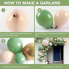 Load image into Gallery viewer, Sage Green Balloon Garland Arch Kit, 130pcs Avocado Green Balloon with White Balloons Gold Metallic Latex and Confetti Balloons for Baby Shower, Birthday, Jungle Safari Theme Party Decoration