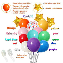 Load image into Gallery viewer, Balloon Arch Kit, TOPLDSM Rainbow Balloons Garland Party Decorations 105PCS Coloured Assorted Balloons and 3PCS Star Foil Helium Balloon for Birthday Wedding Summer Hawaii Party Supplies