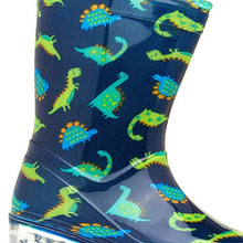 Load image into Gallery viewer, Zone - Kids Dinosaur Navy & Green Welly - Size 9 Child UK - Multicolour