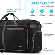 Load image into Gallery viewer, Gonex 100L Packable Travel Duffle Bag, Extra Large Luggage Duffel (Black)