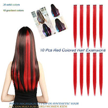 Load image into Gallery viewer, GIHENHAO 46 Pcs Coloured Hair Extension in 22 Inch Rainbow Hair Extensions Hairpieces,Party Highlights Synthetic Clip in Long Hairpiece for Women Girls Kids Gift(36 Colors 46pcs)
