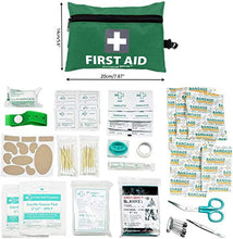 Load image into Gallery viewer, Mini First Aid Kit, 92 Pieces Small First Aid Kit - Includes Emergency Foil Blanket, Scissors for Travel, Home, Office, Vehicle, Camping, Workplace & Outdoor (Green)