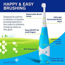 Load image into Gallery viewer, Brush Baby BabySonic Infant and Toddler Electric Toothbrush for Ages 0-3 Years - Smart LED Timer and Gentle Vibration Provide a Fun Brushing Experience (Blue)