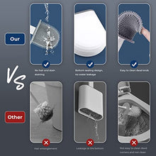 Load image into Gallery viewer, Silicone Toilet Brush Bathroom Bowl Toilet brushes and holders Set Buddy Bristle with No-Slip Long Handle Quick Drying Holder Toilet Brush Kit with Base for Anti-drip Clean Toilet Corner Easily