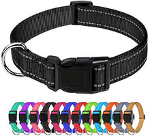 Load image into Gallery viewer, TagMe Reflective Nylon Dog Collars, Adjustable Classic Dog Collar with Quick Release Buckle for Small Dogs, Black, 2.0 cm Width