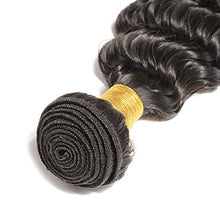 Load image into Gallery viewer, Brazilian Deep Wave Human Hair 100% Real Virgin Bundles Unprocessed Weave Hair Extensions - 18 inches,100g #1B Natural Black