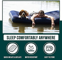 Load image into Gallery viewer, GREEN HAVEN Single Blow up Camping bed + AC Electric Air pump | Waterproof Single Airbed Inflatable Mattress | Camping Electric Pump for Inflatables with 3 Nozzles | Quick Inflatable Camping Mattress