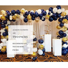 Load image into Gallery viewer, Soonlyn Navy Blue Gold Balloon Garland 130 Pcs 12 Inch Confetti Balloons Matte White Latex Balloon Arch Kit with Balloon Accessories for Baby Shower 1st Birthday Wedding Party