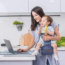 Load image into Gallery viewer, SUNVENO Baby Carrier Ergonomic, Baby Carrier with Detachable Hood, Hip seat Baby with Saliva Cloth, 3in1 Baby Belly Carrier for Baby 0-36 Months, Baby Back Carrier 0-20Kg, Blue