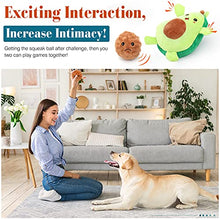 Load image into Gallery viewer, Pawaboo Squeaky Dog Toys, 2-in-1 Interactive Plush Puzzle Dog Toys, Tug of War Dog Chew Toys, Safe Pet Stuffed Plush Toys, Cute Smiley and Crying Avocado Pattern Toys for Medium, Small Puppy Dogs