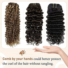 Load image into Gallery viewer, Easyouth Clip in Hair Extensions Real Human Hair Natural Wavy Clip in Extensions Curly Hair Darkest Brown Hair Extensions Clip in 22 Inch 100g 7Pcs