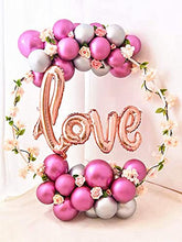 Load image into Gallery viewer, Captank Purple Metallic Balloons Rose Red Balloons Arch Garland Kit 60 pcs Chrome Silver Metallic Latex Light Purple Balloons Pink Balloon kit:16ft Balloon Strip Tape 100 Balloon Dot Glue