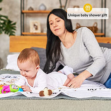 Load image into Gallery viewer, Baby Milestone Blanket | Monthly Photo Mat for Boy or Girl, Unisex | Moon & Stars Theme | Personalised Baby Shower Present for New Mums | Age Mat | Soft, Thick & Comfortable | Includes Coloured Frames