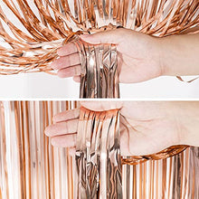 Load image into Gallery viewer, Metallic Tinsel Foil Fringe Curtains, 5pcs 3ft x 6.6ft Glitter Curtains, Photo Booth Props Backdrop Curtain for Door Decorations Hanging, Birthday, Wedding, Hen Do Party, Christmas, Xmas