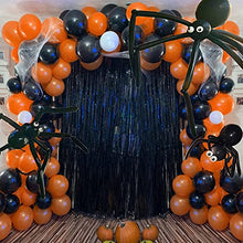 Load image into Gallery viewer, Halloween Balloon Garland Arch kit 171 Pieces with Halloween Spider Web Black Orange Gray Balloons Spider Balloons for Halloween Day Party Decorations