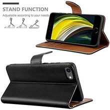 Load image into Gallery viewer, iCatchy For iPhone SE 2022 Case SE 2020 Case, iPhone 8 Case iPhone 7 Case Leather Wallet Book Flip Folio Stand View Case Compatible with iPhone se 2022/2020 Phone Case Cover (Black)