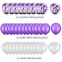 Load image into Gallery viewer, VIROSA Pack of 50 12inch Purple White Confetti Balloon set, Premium Quality High Grade Party Latex Balloons, Ideal for Birthday, Wedding, Baby Shower, Decoration, Anniversary
