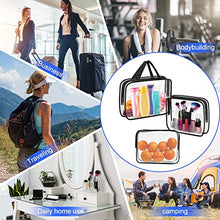 Load image into Gallery viewer, Clear Toiletries Bag, Funnasting 3 in 1 Waterproof Toiletry Travel Bag Clear PVC Travel Bag Wash Bag Makeup Bag Travel Business Bathroom for Men, Women and Kids