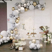 Load image into Gallery viewer, Balloon Arch Kit, White Grey Balloon Garland 100PCS Birthday Decoration, with Gold Balloons & Balloon Strip & Knotter, for Boy Girl Happy Birthday Party, Wedding Bridal Engagement Baby Shower