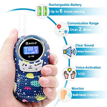 Load image into Gallery viewer, QNIGLO Rechargeable Kids Walkie Talkies, 8 Channels, 2 Mile Long Range, Voice Activated PMR Walkie Talkie Set Built-in Rechargeable Batteries for Girls/Boys/Adults