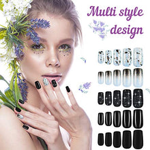 Load image into Gallery viewer, 120 Pieces 5 Sets Medium Square Press on Nails Matte Ballerina False Nails Solid Color Fake Nails Glitter Artificial Coffin Nails Tips Full Cover False Nails for Salon Home Nail Art DIY