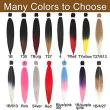 Load image into Gallery viewer, 8 Packs/Lot EZ Braid 26 inch Professional Pre Stretched Braiding Hair Yaki Texture Braiding Hair for Crochet Hair Braids Long Free Synthetic Fiber Hair Extensions (#T1B/30)