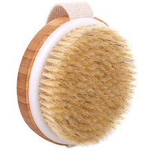 Load image into Gallery viewer, H&S 2pcs Body Brush Dry Skin Bath Shower Brush Back Scrubber Natural Bristles Exfoliating Cellulite Brush Bamboo Wood