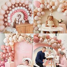 Load image into Gallery viewer, Pink Balloon Arch Kit Girls, Matte Balloon Garland, Pink Blush Rose White Double-Stuffed Party Decoration for Retro Boho Birthday Party, Wedding, Baby Shower, Bridal Shower, Hen Party, Anniversary