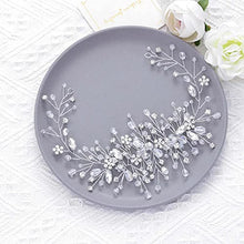 Load image into Gallery viewer, Unicra Bride Wedding Hair Vine Silver Flower Hair Accessories Crystal Bridal Headpiece Rhinestones Hair Wear for Women and Girls