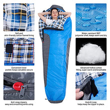 Load image into Gallery viewer, HEWOLF Mummy Sleeping Bags for Adults 3-4 Seasons Winter Warm Flannel Sleeping Bags Large Single Camping Sleeping Bag for Women Men Outdoor Hiking Backpacking Camping 1.8KG 5℃ to 15℃