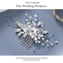 Load image into Gallery viewer, Vakkery Bride Wedding Hair Comb Slides Silver Crystal Hair Piece Rhinestone Bridal Hair Accessories for Women and Girls