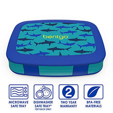 Load image into Gallery viewer, Bentgo Kids Prints (Sharks) - Leak-Proof, 5-Compartment Bento-Style Kids Lunch Box - Ideal Portion Sizes for Ages 3 to 7 - BPA-Free and Food-Safe Materials
