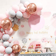 Load image into Gallery viewer, Balloon Arch Kit, Grey Pink Latex Party Balloon & 4D Rose Gold Foil Balloons Decoration, 109PCS (53pcs Double-Stuffed Pastel Balloons) for Valentine's Day, Wedding Baby Shower Birthday