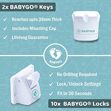 Load image into Gallery viewer, BABYGO® Magnetic Child Safety Locks Cupboard, Cabinet & Drawer Lock, (10 Premium Locks, 2 Keys & 8 Free Corner Protectors) 30 Second Easy Install, No Screws, Protect Kids & Baby Proof Your Home!