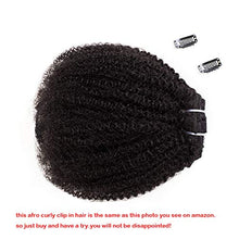 Load image into Gallery viewer, Saga Queen Brazilian Afro Kinky Curly Clip In Hair Extensions 8pcs 18clips 120g/pck Brazilian Virgin Remy Human Hair 4B4C Afro Clip Ins (1 bundle 8inch, natural black)