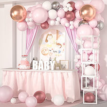 Load image into Gallery viewer, VAINECHAY Balloon Arch Kit Pink White - Metallic Latex Party Balloons Garland Confetti for Girls Baby Shower, Wedding, Bridal Shower, Women Birthday Decorations