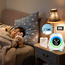 Load image into Gallery viewer, Cadrim Kids Alarm Clock Rise Kids Digital Alarm Clock Children's Sleep Trainer Wake Up 5 Colors 5 Optional Alarm Sounds Light Night Bedside Clock Temperature Boys Girls Teach Day Night Wake Up Light