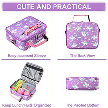 Load image into Gallery viewer, Lunch Bag for Girls, VASCHY Insulated Lightweight Lunch Box Bag for Toddler Girls to School Daycare Kindergarten Children with Detachable Shoulder Strap (Unicorn)