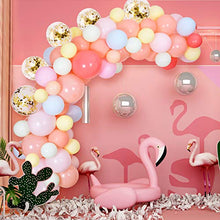 Load image into Gallery viewer, Antmuyee 119 Pcs Balloon Arch Garland Kit, Party Pastel Balloons, 10 Inch Macaron Coloured Latex Balloons, Gold Confetti, Banner for Garden Birthday Party / Baby Shower Party Decorations