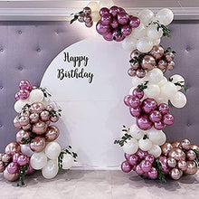 Load image into Gallery viewer, White Metallic Pink Balloons Garland Arch Kit Gold Metallic Balloons White Latex Chrome Balloons with Glue Dots Balloons Decorating Strip for Bridal Wedding Graduation Birthday Party Decoration
