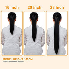 Load image into Gallery viewer, Straight Ponytail Extension 20 Inch Natural Long Ponytails Wrap Around Clip in Hair Piece Synthetic Hairpieces for Women