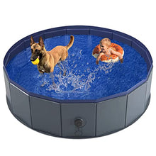 Load image into Gallery viewer, PetIsay Foldable Paddling Pools for Dogs & Kids - Thickened Material Dog Swimming Pool - Sturdy & Durable - Hard/Rigid Paddling Pool - Non-inflatable Non-slip Dog Bathtub(160*30cm)
