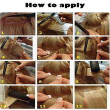 Load image into Gallery viewer, Human Hair Extensions Tape in Straight Skin Weft 100% Remy Real Hair 20pcs 40g Natural Full Head 14" 12/613# Golden Brown and Bleach Blonde