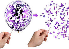 Load image into Gallery viewer, VIROSA Pack of 50 12inch Purple White Confetti Balloon set, Premium Quality High Grade Party Latex Balloons, Ideal for Birthday, Wedding, Baby Shower, Decoration, Anniversary