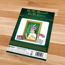 Load image into Gallery viewer, Queens Jubilee Party Game – Pin The Diamond On The Crown | 35 Player | Blindfold | Certificate | Poster | included for Queen Platinum Jubilee, Union Jack Party Supplies, Royal Party Decoration