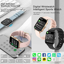 Load image into Gallery viewer, Smart Watch (Answer/Make Call), IP67 Waterproof Fitness Watch with Blood Pressure Heart Rate SpO2 Sleep Tracker Voice Control, Sports Smart Watches for Women Men for Android iOS Phones (Black)